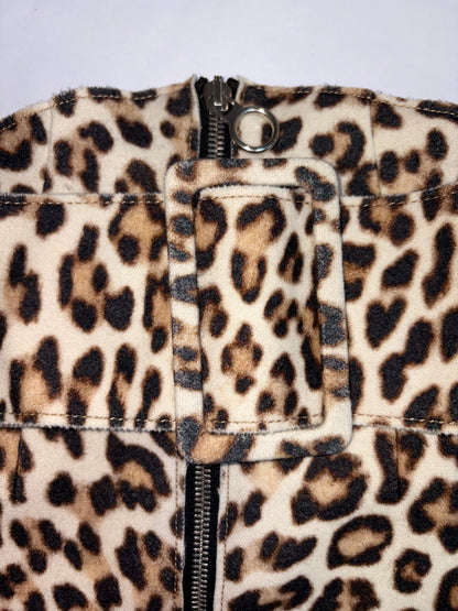 FW 2014 High Waisted Wool Leopard Mini Skirt | Sz FR34 ~ XSmall