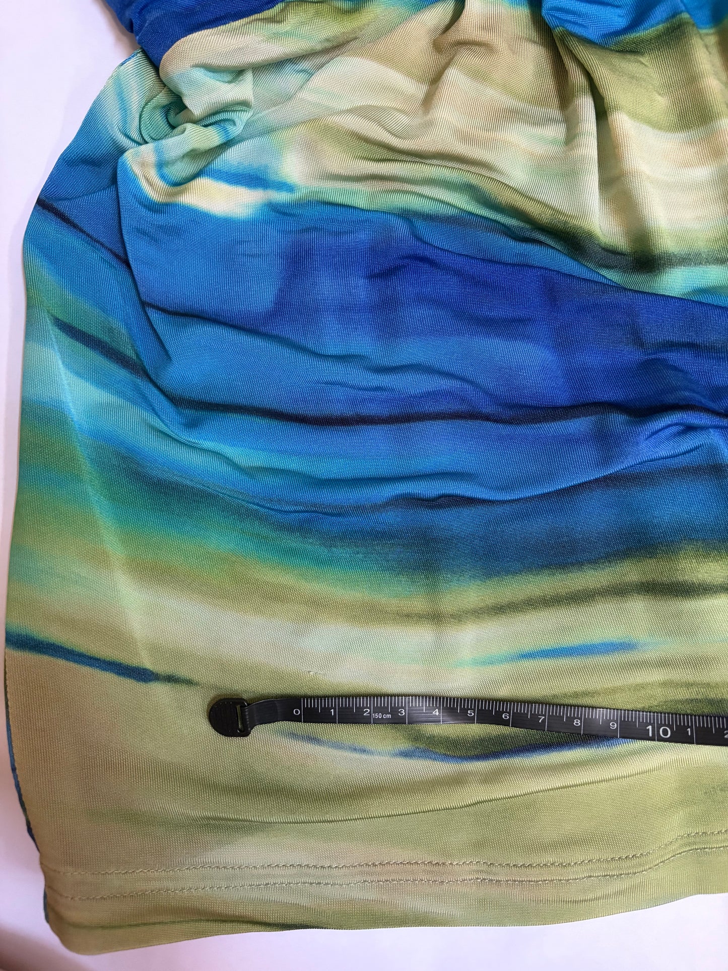 Blue Green Stripe Drape Top | Sz 38