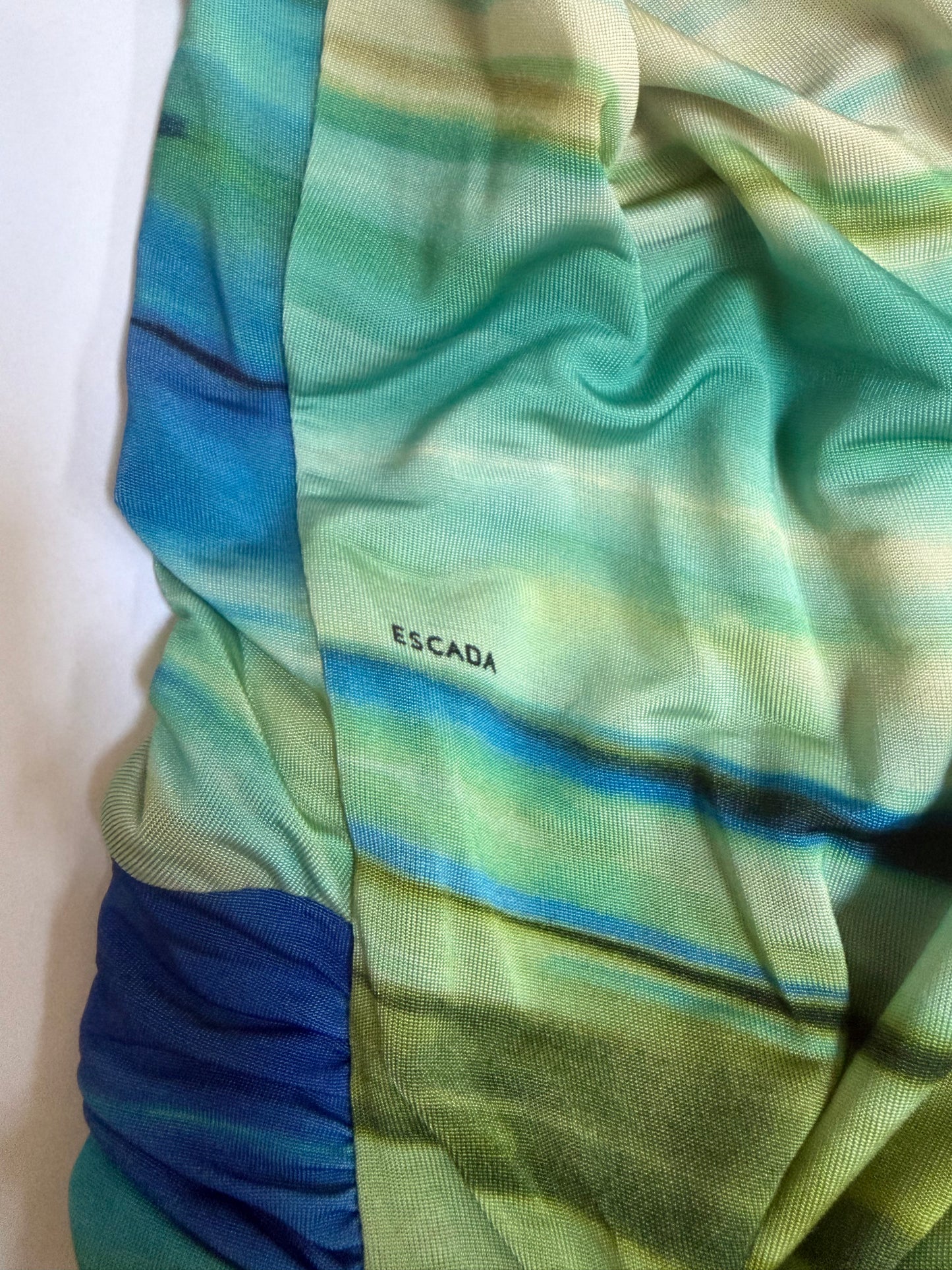 Blue Green Stripe Drape Top | Sz 38