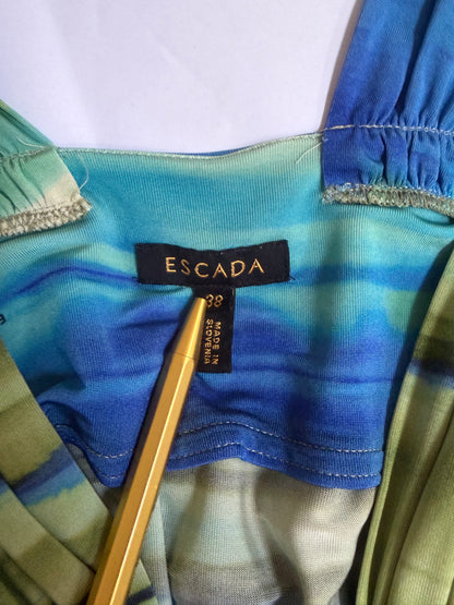 Blue Green Stripe Drape Top | Sz 38