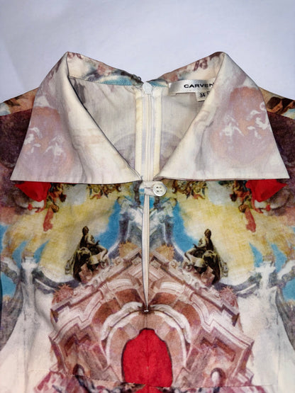 Cotton Poplin Baroque Print Shift Dress | Sz FR34 ~ XSmall