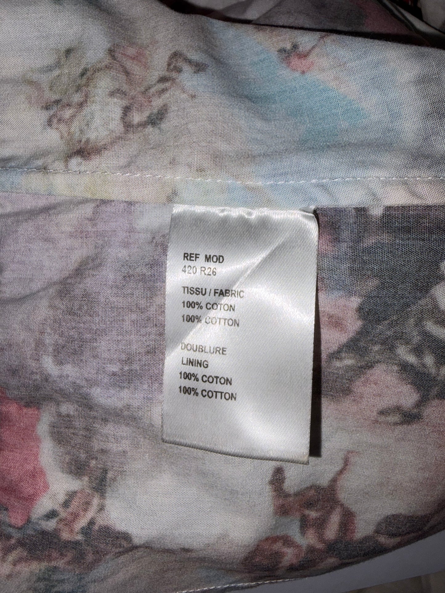 Cotton Poplin Baroque Print Shift Dress | Sz FR34 ~ XSmall