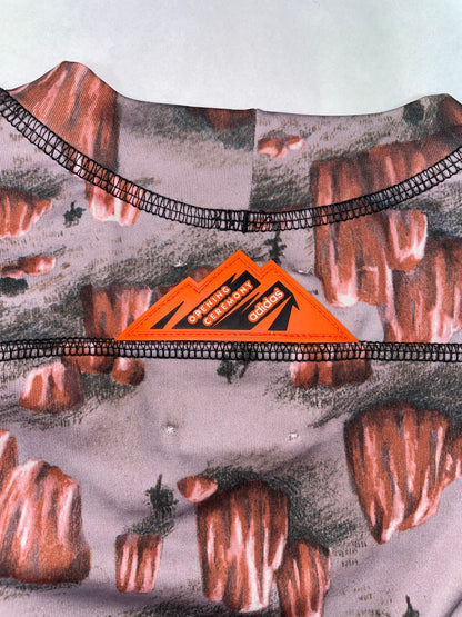 Grey Abstract Rock Print Sport A line Dress | Sz XS