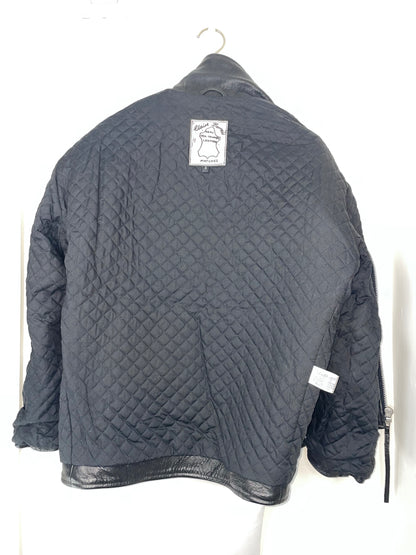 Painted Motorcycle Leather Oversize Jacket | Sz Small