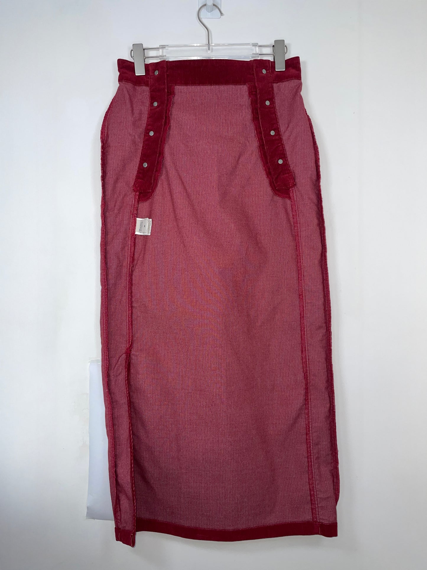 Red Maxi Corduroy Skirt | Size 27 ~ Small
