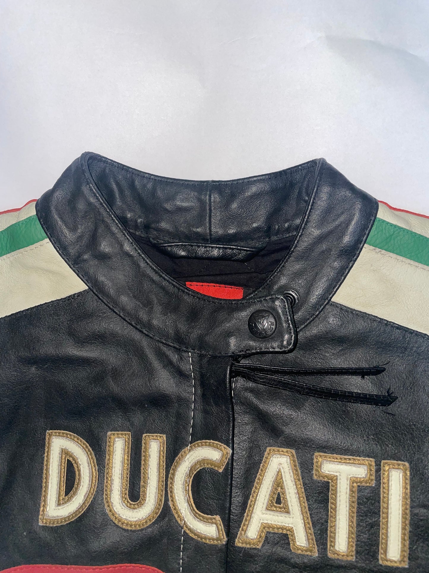 Racer Graphic Vintage Leather Jacket | Sz 46 ~ Small-Medium