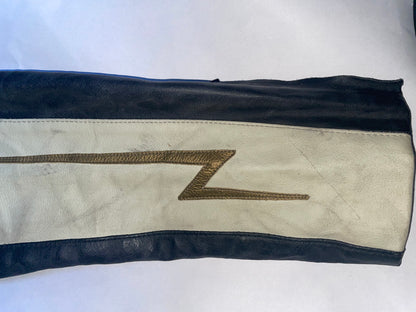 Racer Graphic Vintage Leather Jacket | Sz 46 ~ Small-Medium