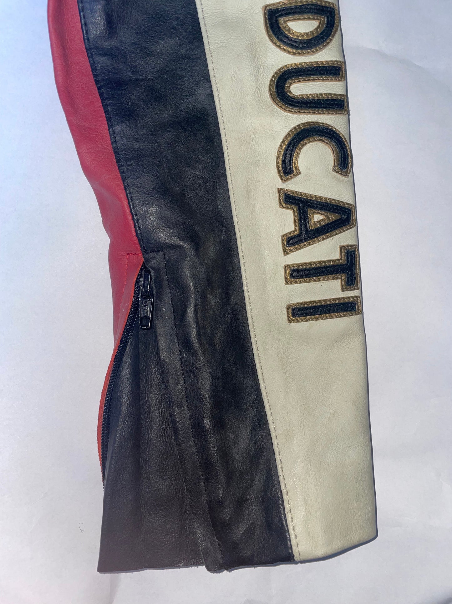 Racer Graphic Vintage Leather Jacket | Sz 46 ~ Small-Medium