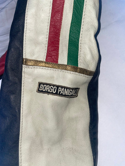 Racer Graphic Vintage Leather Jacket | Sz 46 ~ Small-Medium