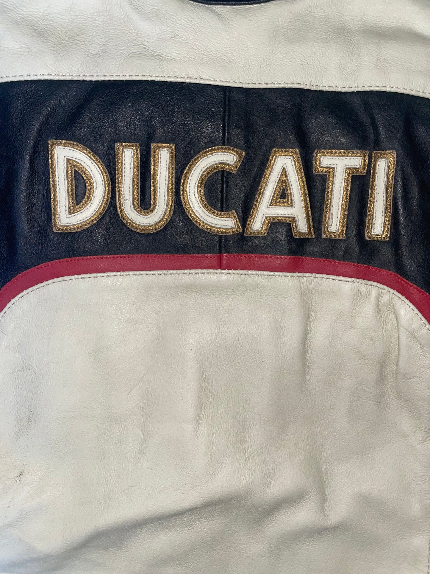 Racer Graphic Vintage Leather Jacket | Sz 46 ~ Small-Medium