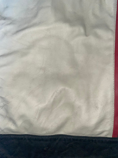 Racer Graphic Vintage Leather Jacket | Sz 46 ~ Small-Medium