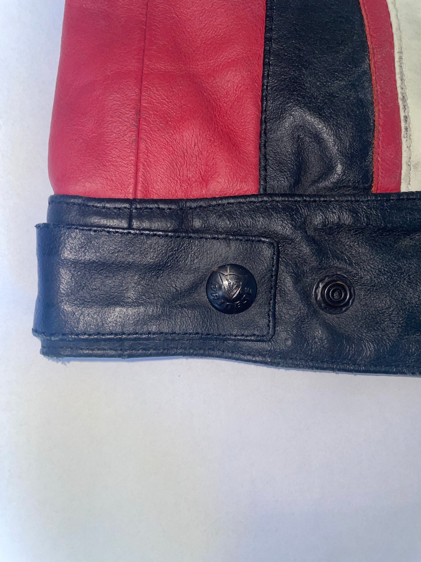 Racer Graphic Vintage Leather Jacket | Sz 46 ~ Small-Medium