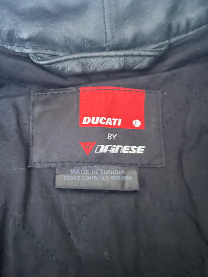 Racer Graphic Vintage Leather Jacket | Sz 46 ~ Small-Medium