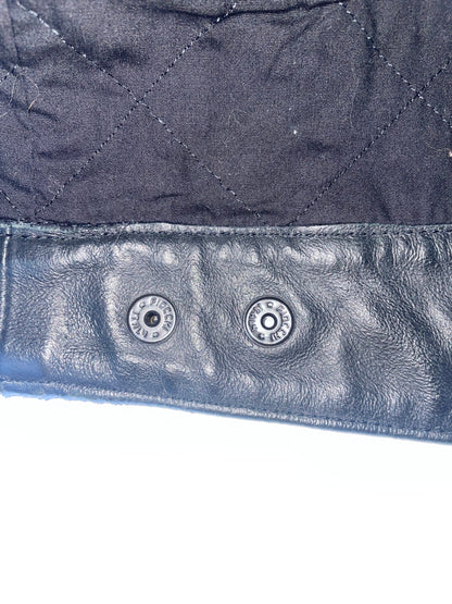 Racer Graphic Vintage Leather Jacket | Sz 46 ~ Small-Medium