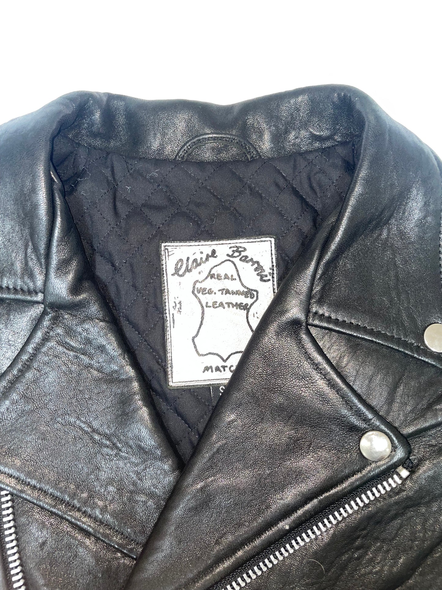 Painted Motorcycle Leather Oversize Jacket | Sz Small