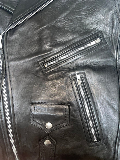 Painted Motorcycle Leather Oversize Jacket | Sz Small