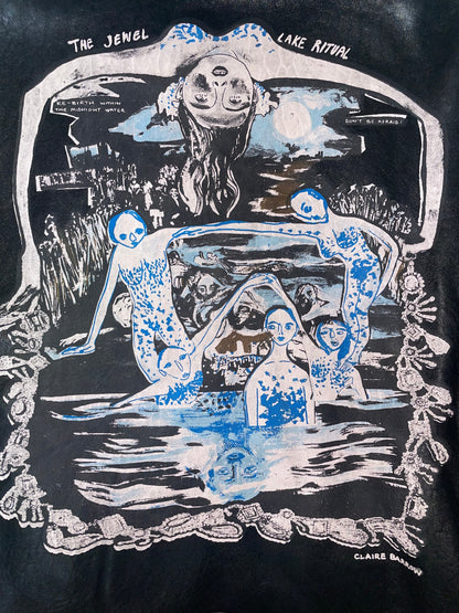 Painted Motorcycle Leather Oversize Jacket | Sz Small