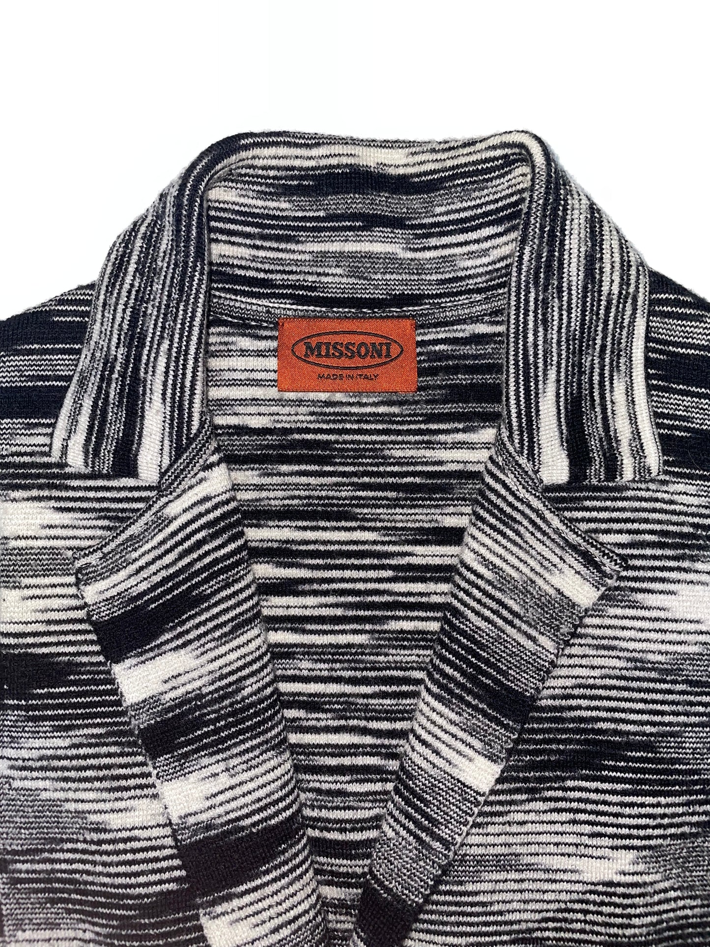 Cardigan w/ Jacket Lapel & Abstract Pattern | IT 40 ~ Small