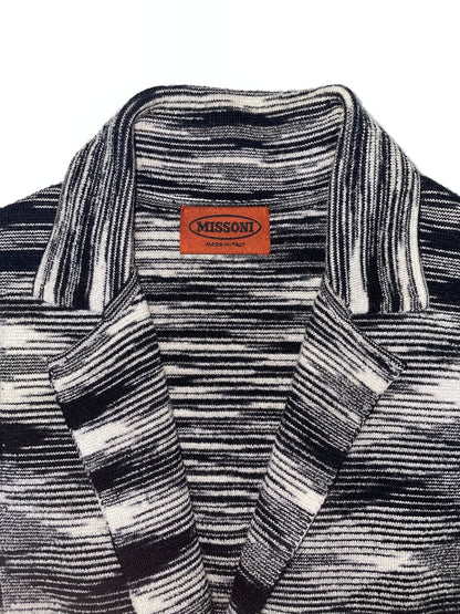 Cardigan w/ Jacket Lapel & Abstract Pattern | IT 40 ~ Small