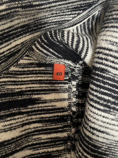 Cardigan w/ Jacket Lapel & Abstract Pattern | IT 40 ~ Small