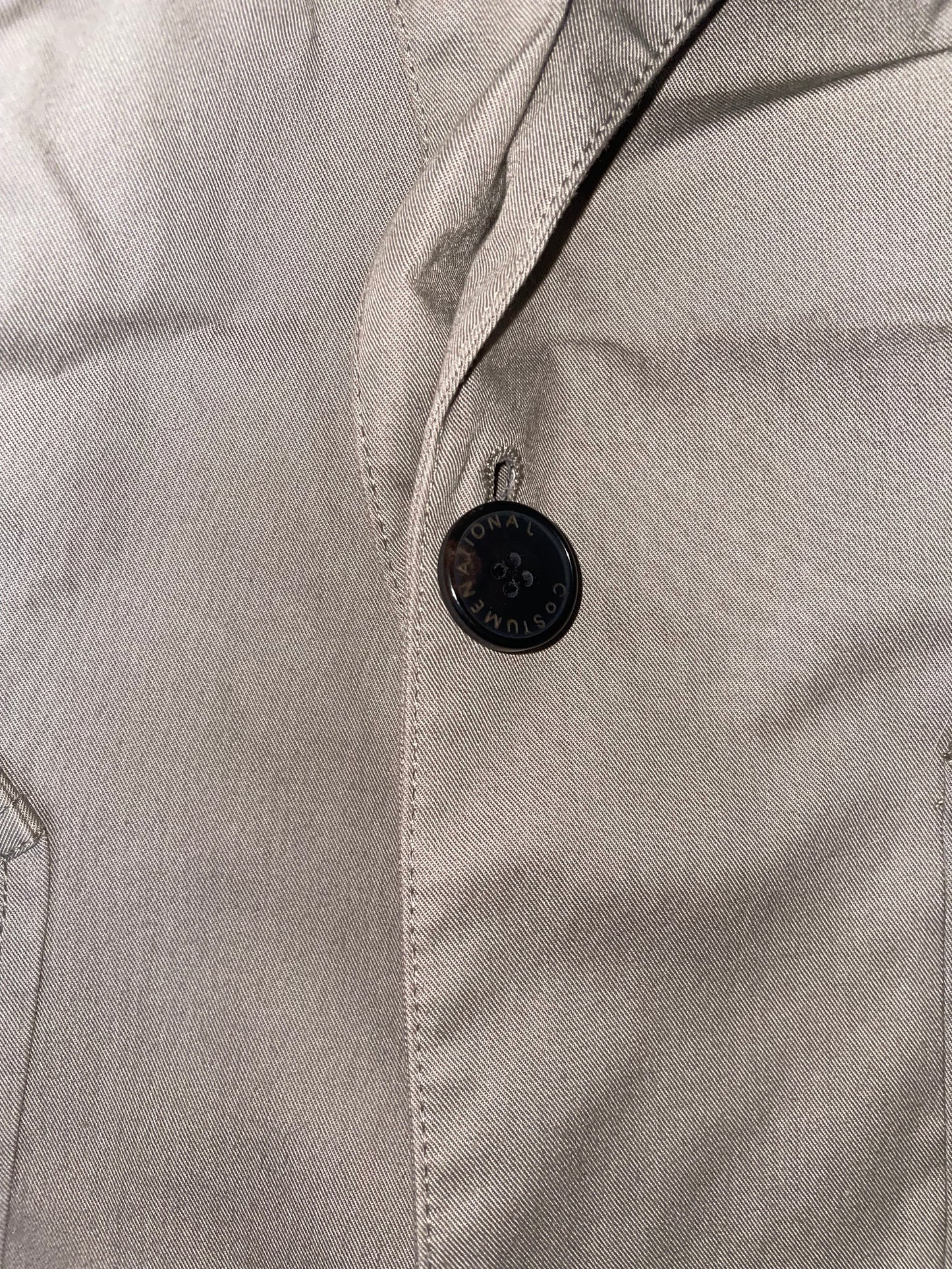 Taupe Grey Cotton Blazer Fitted Jacket | Sz IT38