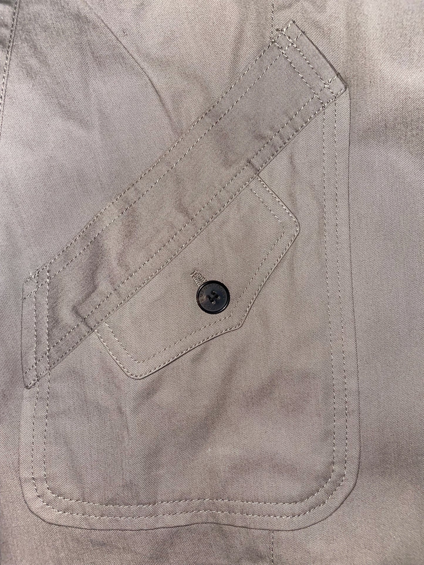 Taupe Grey Cotton Blazer Fitted Jacket | Sz IT38