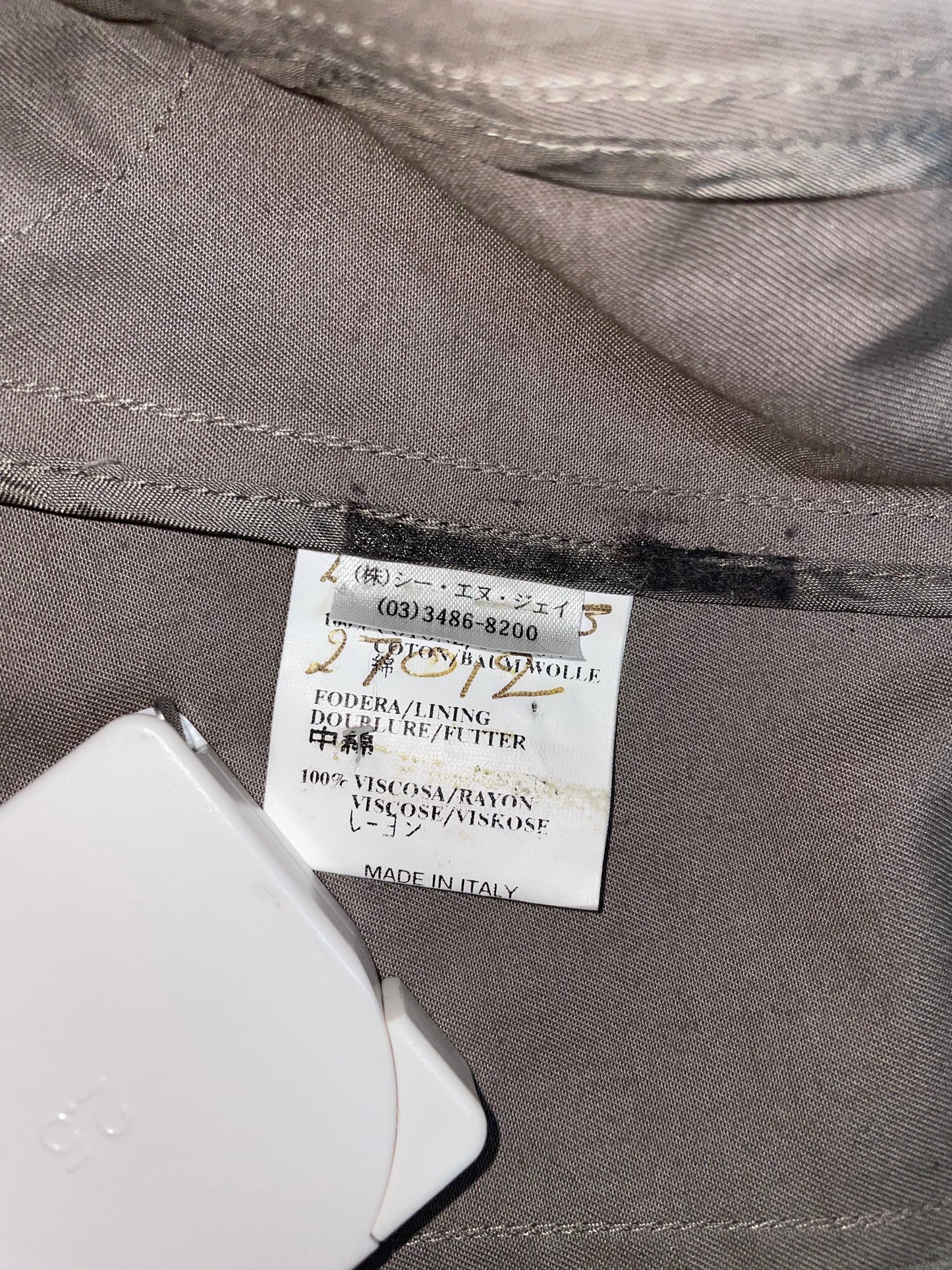 Taupe Grey Cotton Blazer Fitted Jacket | Sz IT38