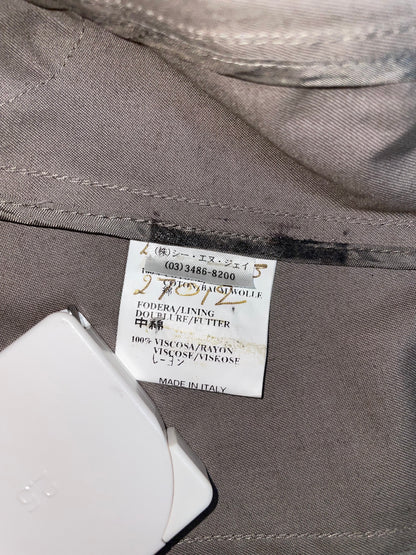 Taupe Grey Cotton Blazer Fitted Jacket | Sz IT38