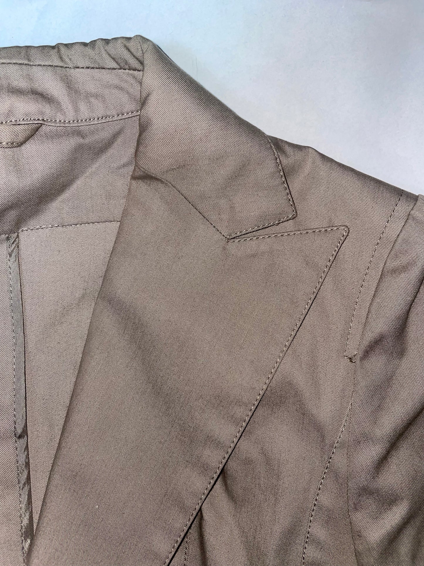 Taupe Grey Cotton Blazer Fitted Jacket | Sz IT38