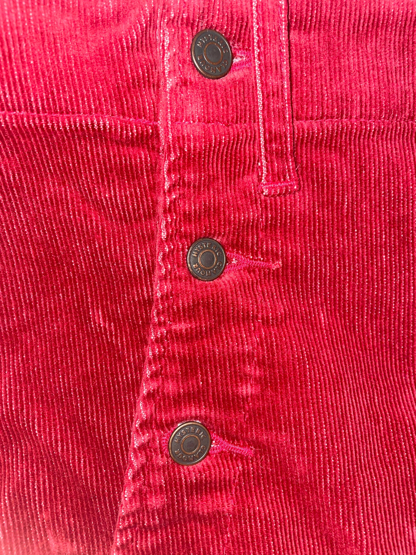 Red Maxi Corduroy Skirt | Size 27 ~ Small