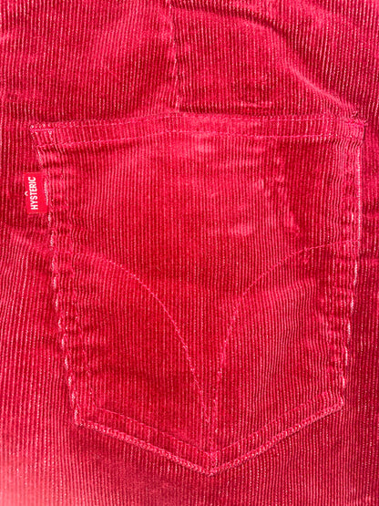 Red Maxi Corduroy Skirt | Size 27 ~ Small