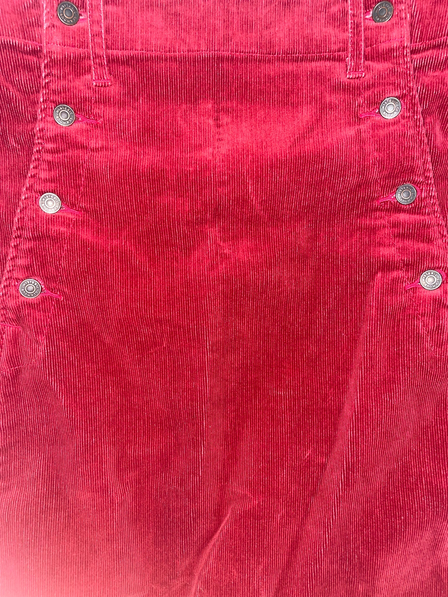 Red Maxi Corduroy Skirt | Size 27 ~ Small