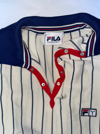 Off white & blue striped Polo long sleeve dress | Sz FR38