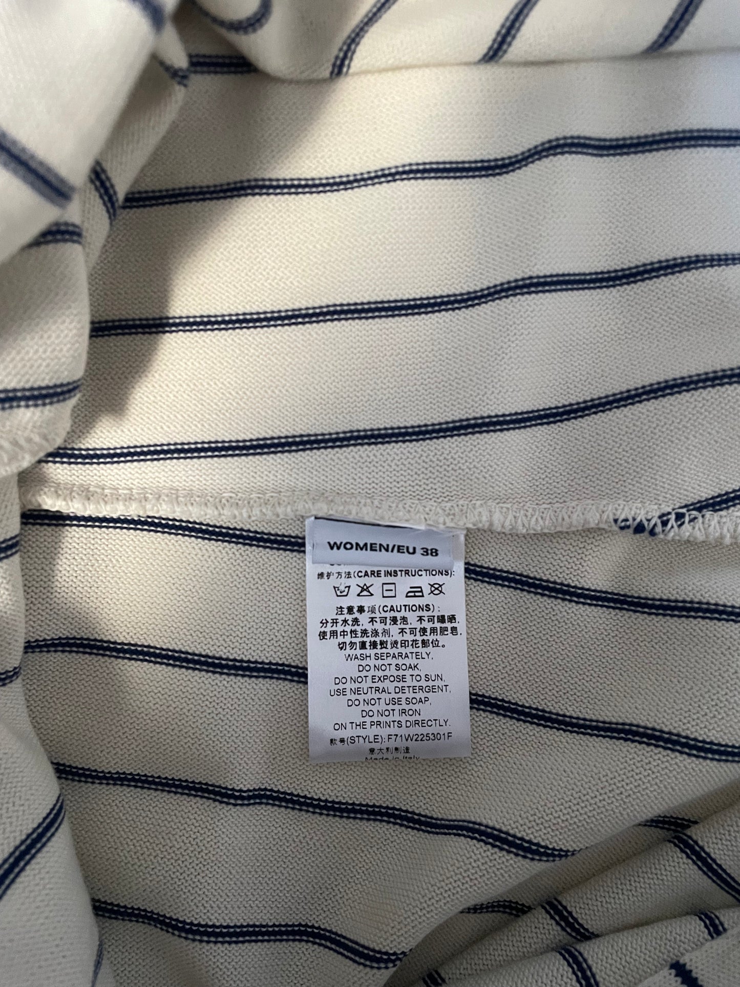 Off white & blue striped Polo long sleeve dress | Sz FR38