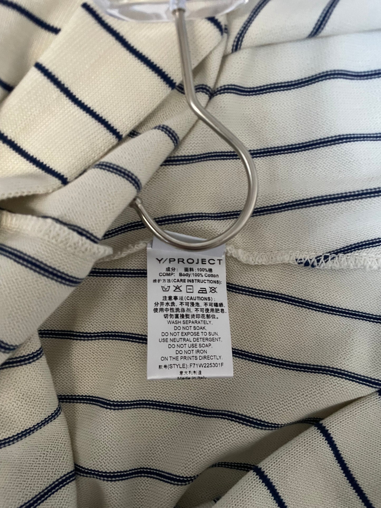 Off white & blue striped Polo long sleeve dress | Sz FR38