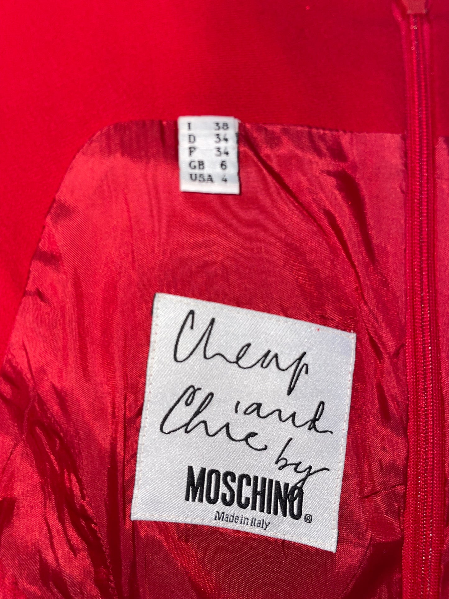 Vintage 90s Cute Bows Detail Red Sheath Dress | Sz IT38