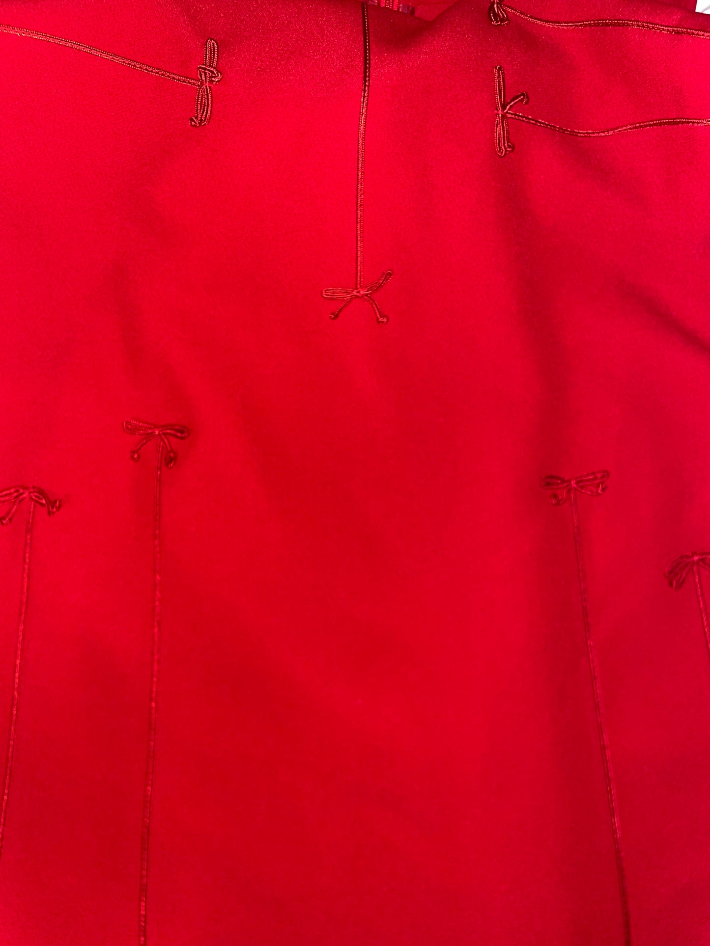 Vintage 90s Cute Bows Detail Red Sheath Dress | Sz IT38