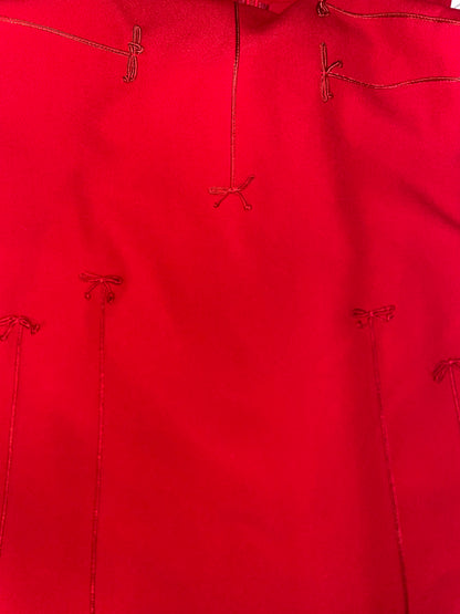Vintage 90s Cute Bows Detail Red Sheath Dress | Sz IT38