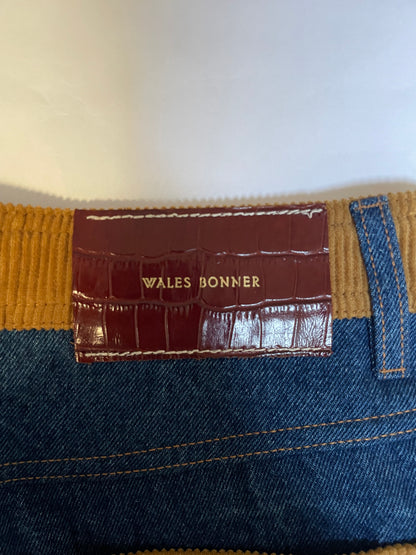 Denim Brown Corduroy Studded Mid-Rise Straight-Leg Jeans | Sz 30