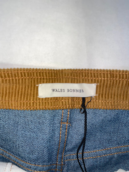 Denim Brown Corduroy Studded Mid-Rise Straight-Leg Jeans | Sz 30