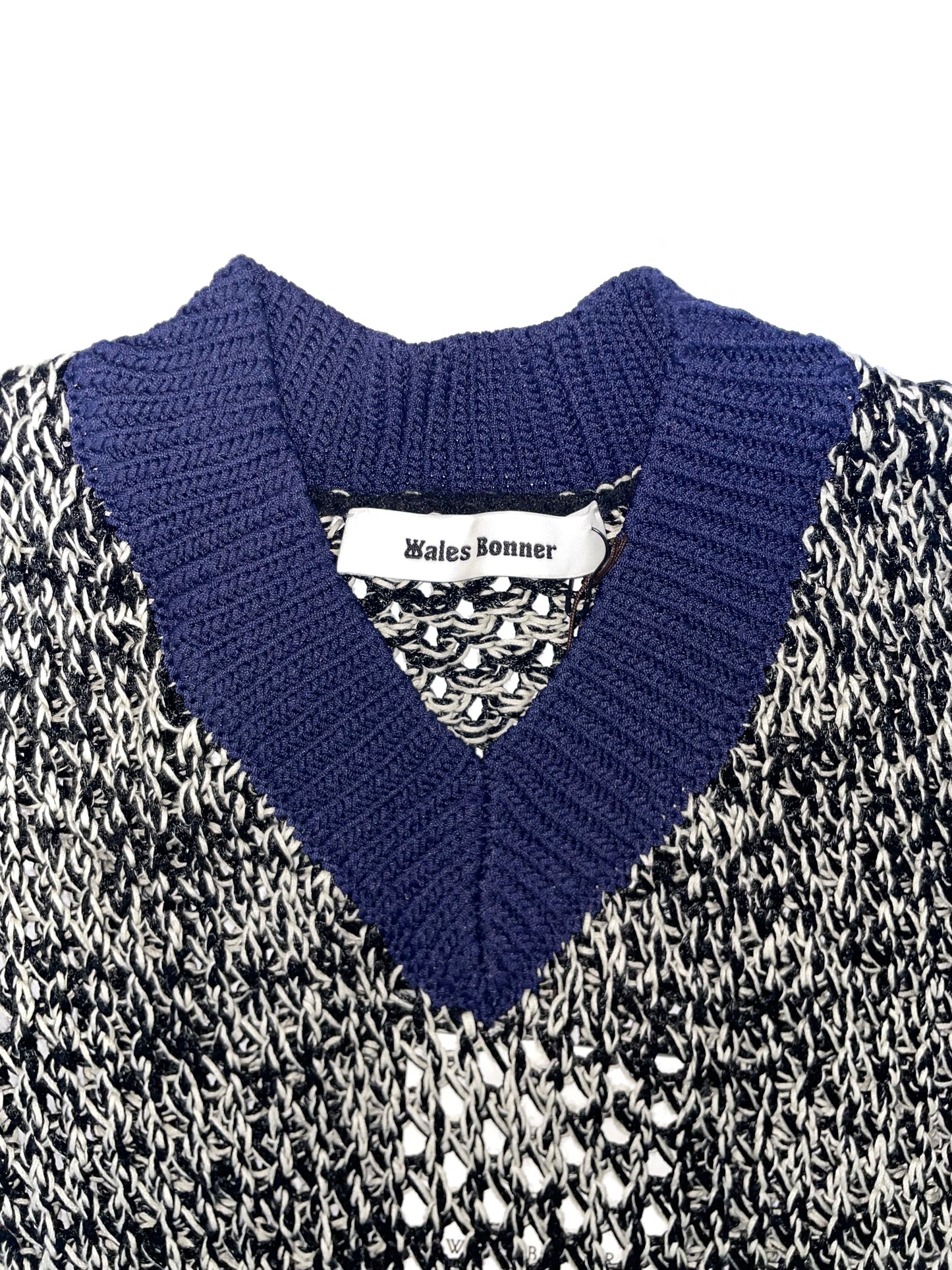 Navy & Off White Knit Vest | Sz Small