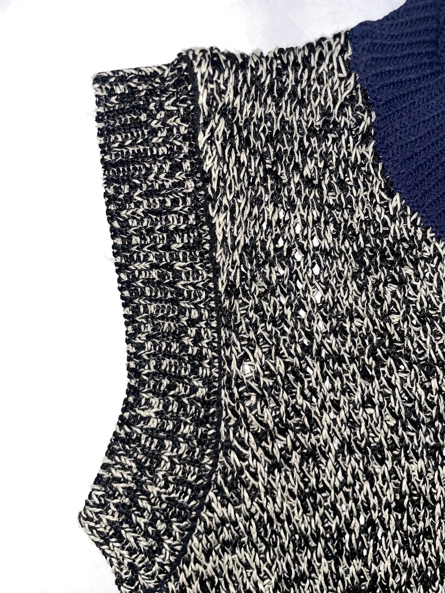 Navy & Off White Knit Vest | Sz Small