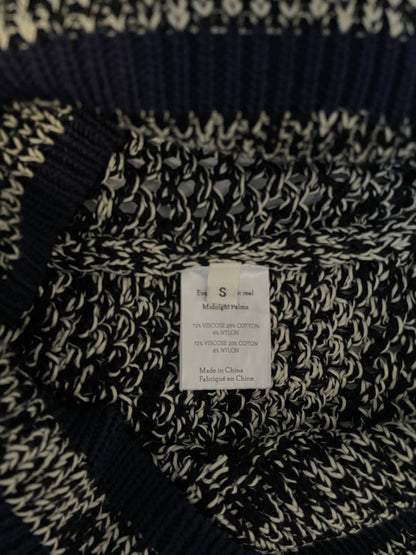 Navy & Off White Knit Vest | Sz Small