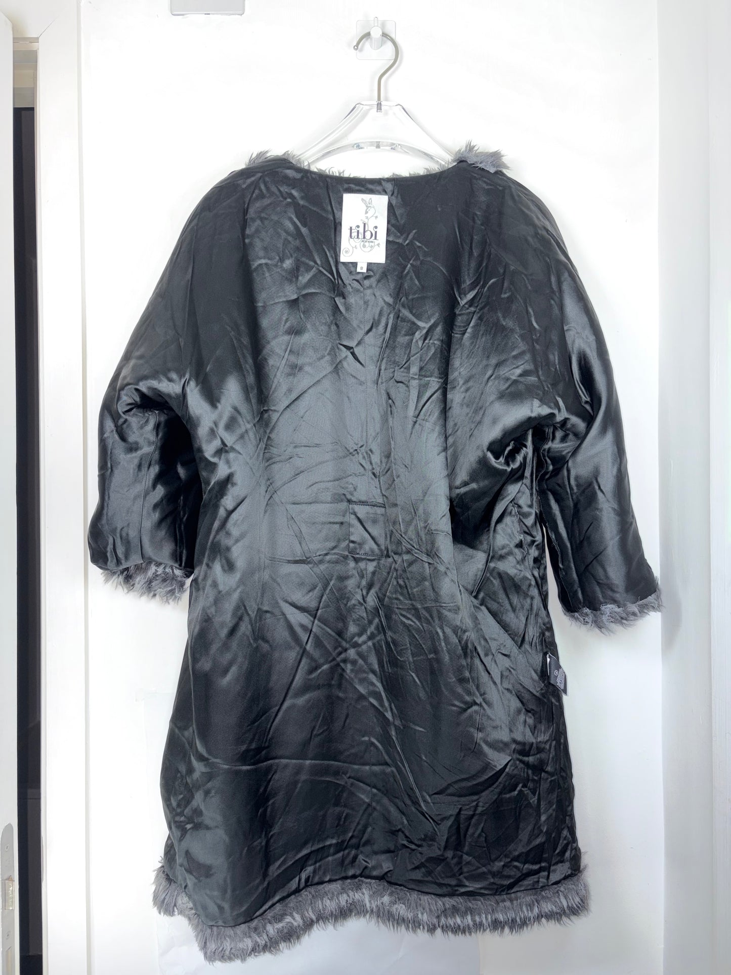 Faux Stripe Fur Coat | Sz Small