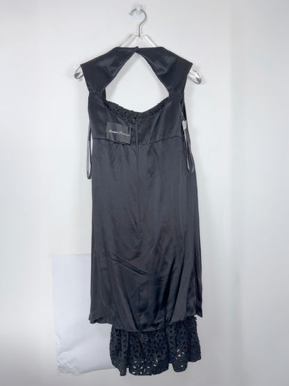 Black Cotton Dress Silk Lining& Cut Out Back |Sz US4 ~ Small