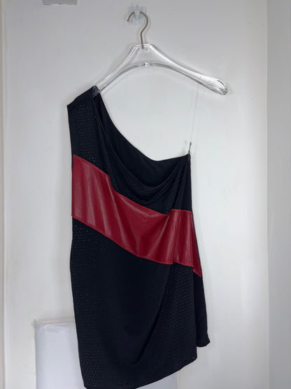 Alessandro Dell'Acqua | Rhinestone Vinyl One Shoulder | Sz IT 40~Small