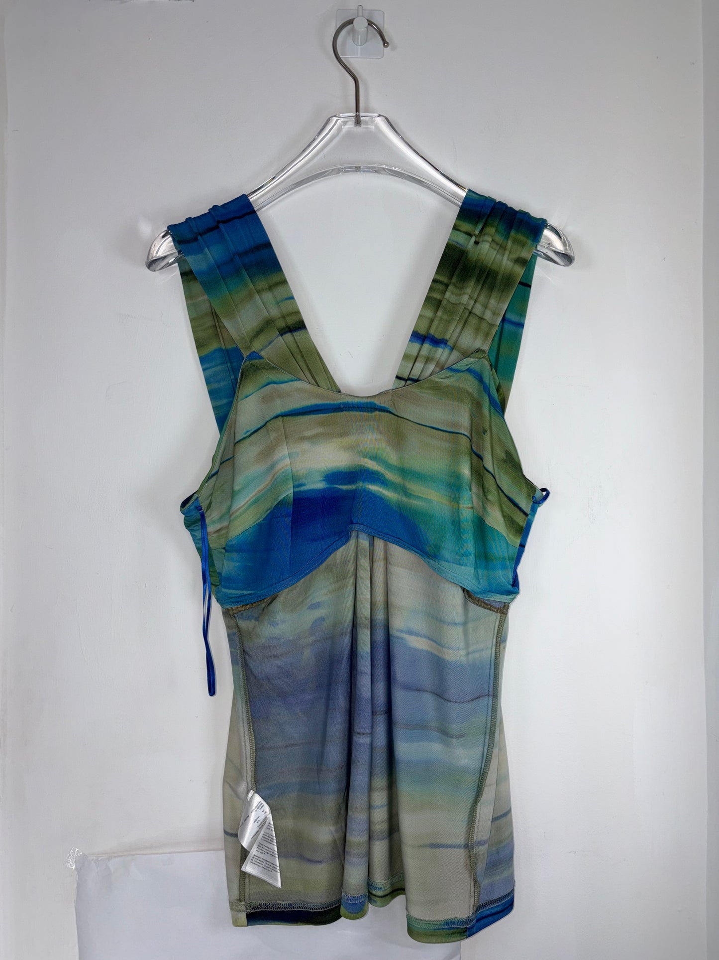 Blue Green Stripe Drape Top | Sz 38