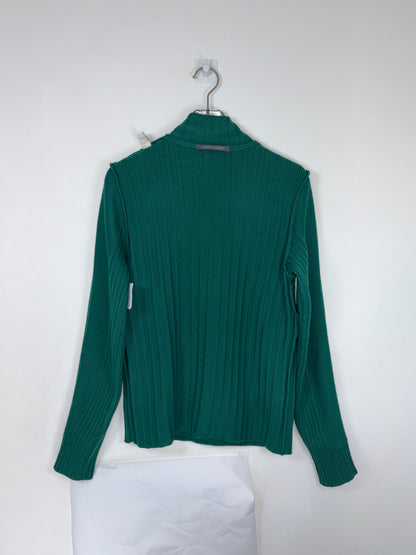 100% Virgin Wool Mock Neck Green Sweater | Sz IT 40 ~ Small
