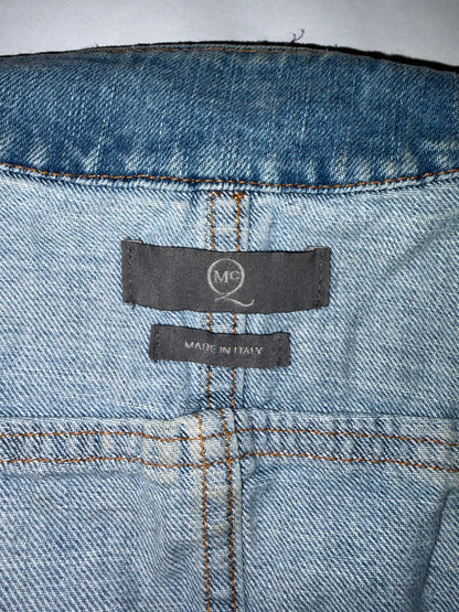 Denim top Tartan Plaid Draped Skirt | Sz IT 38~Small