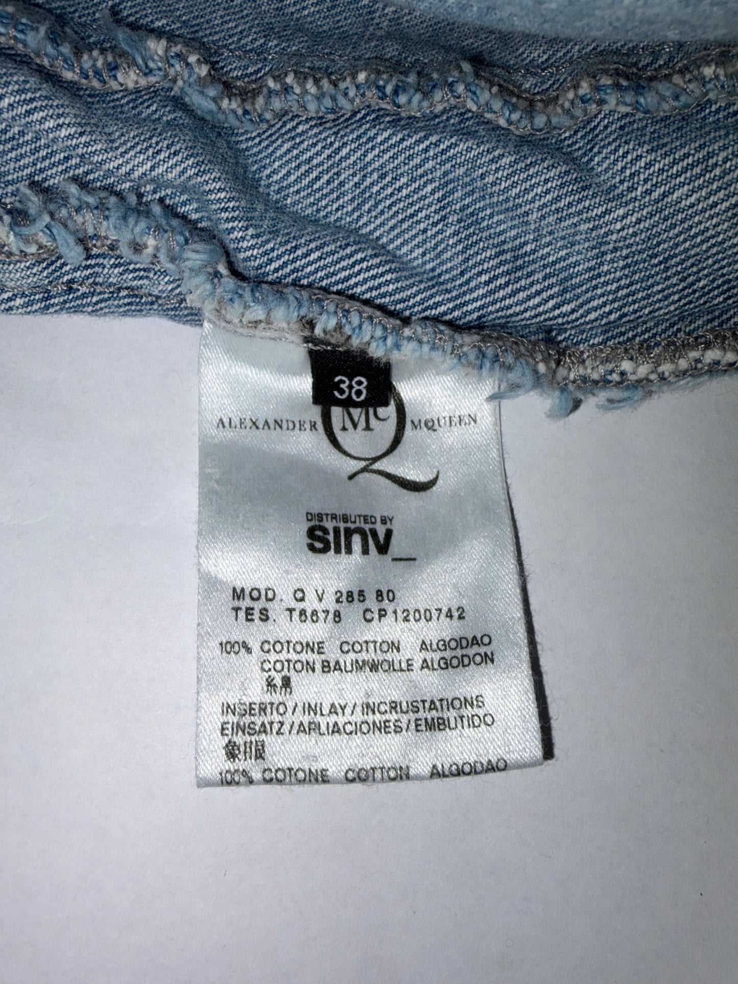 Denim top Tartan Plaid Draped Skirt | Sz IT 38~Small